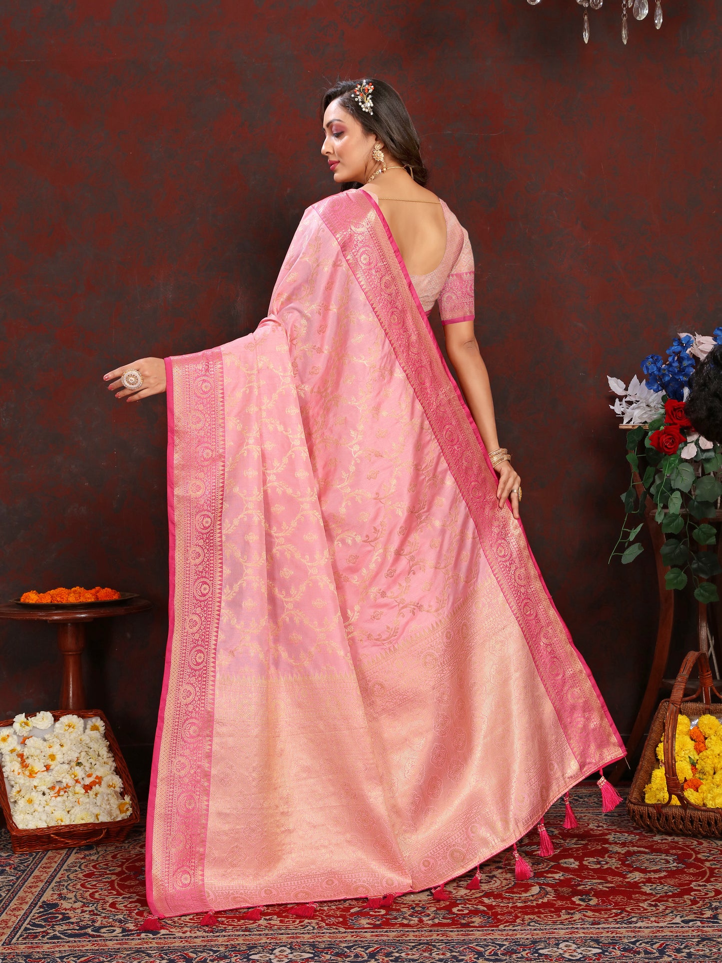 Soft Katan Silk Saree with Zari Weaving Design