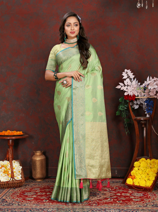 Soft Katan Silk Saree with Zari Weaving Design