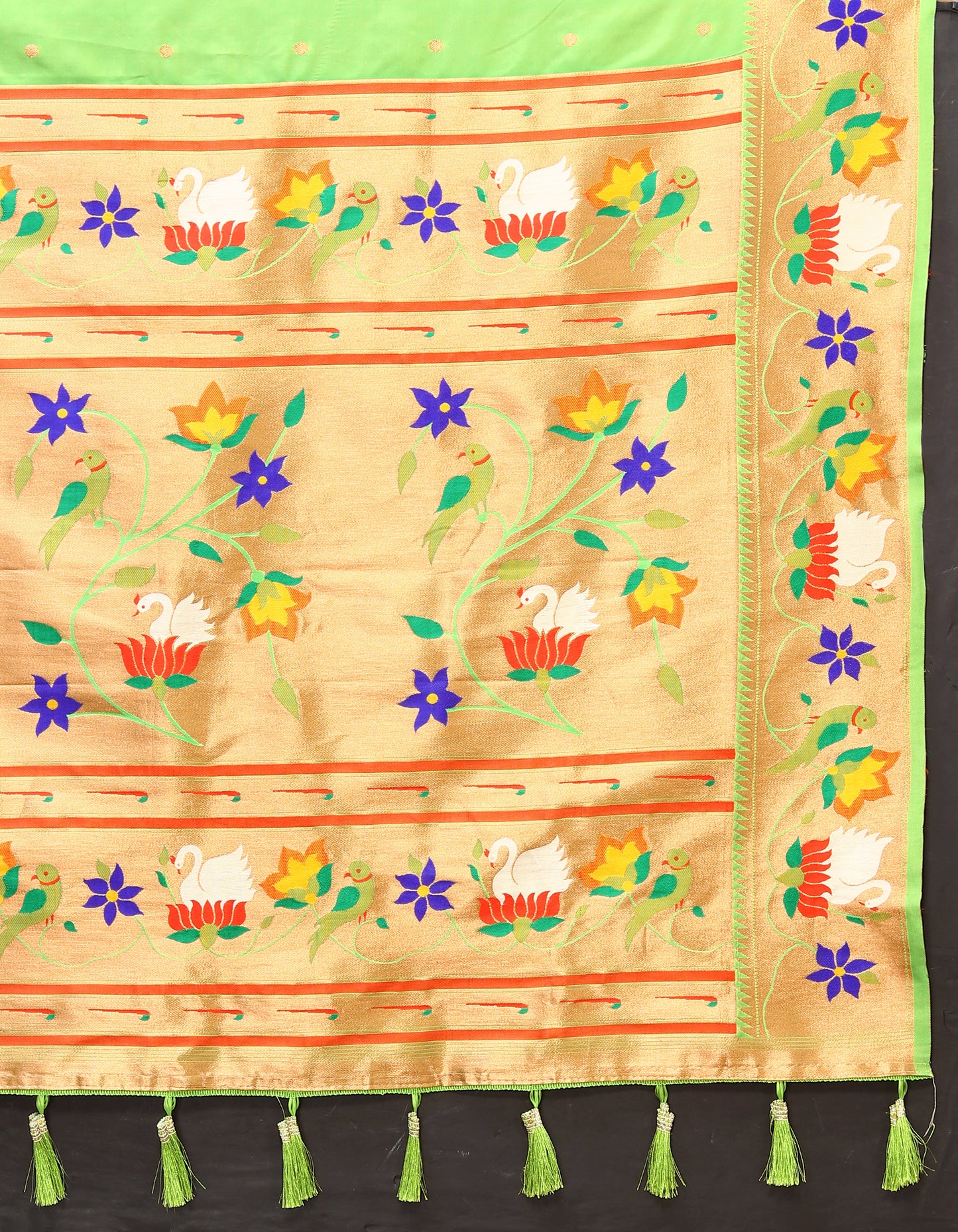 Soft Paithani Silk Saree with Meenakari Weaving Design